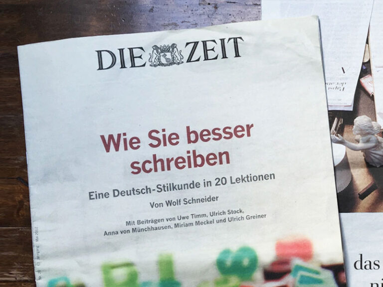 Zeitung, als Überschrift steht oben "Wie Sie besser schreiben"